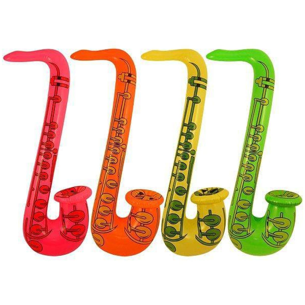 Inflatable Saxophone 4 Assorted Neon Colours (75cm) - PoundToys